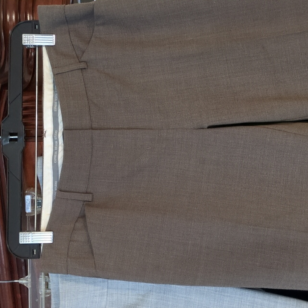 Express Editor Stylish Black, Gray, and Tan Trousers Set Size 6 - Picture 4 of 9
